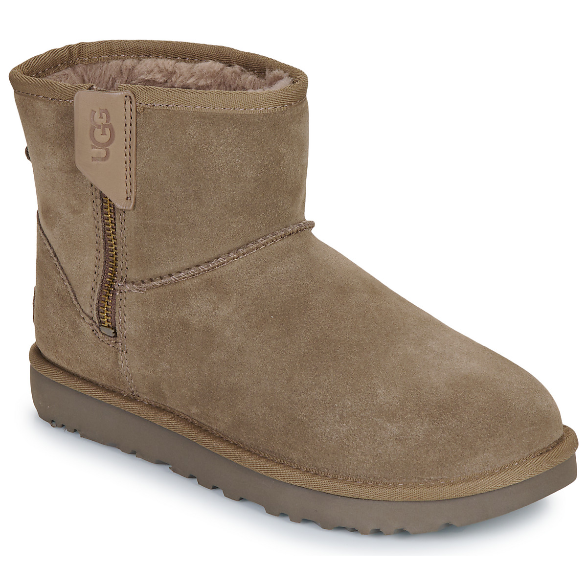 Čevlji  Ženske Polškornji UGG CLASSIC MINI BAILEY ZIP Rjava