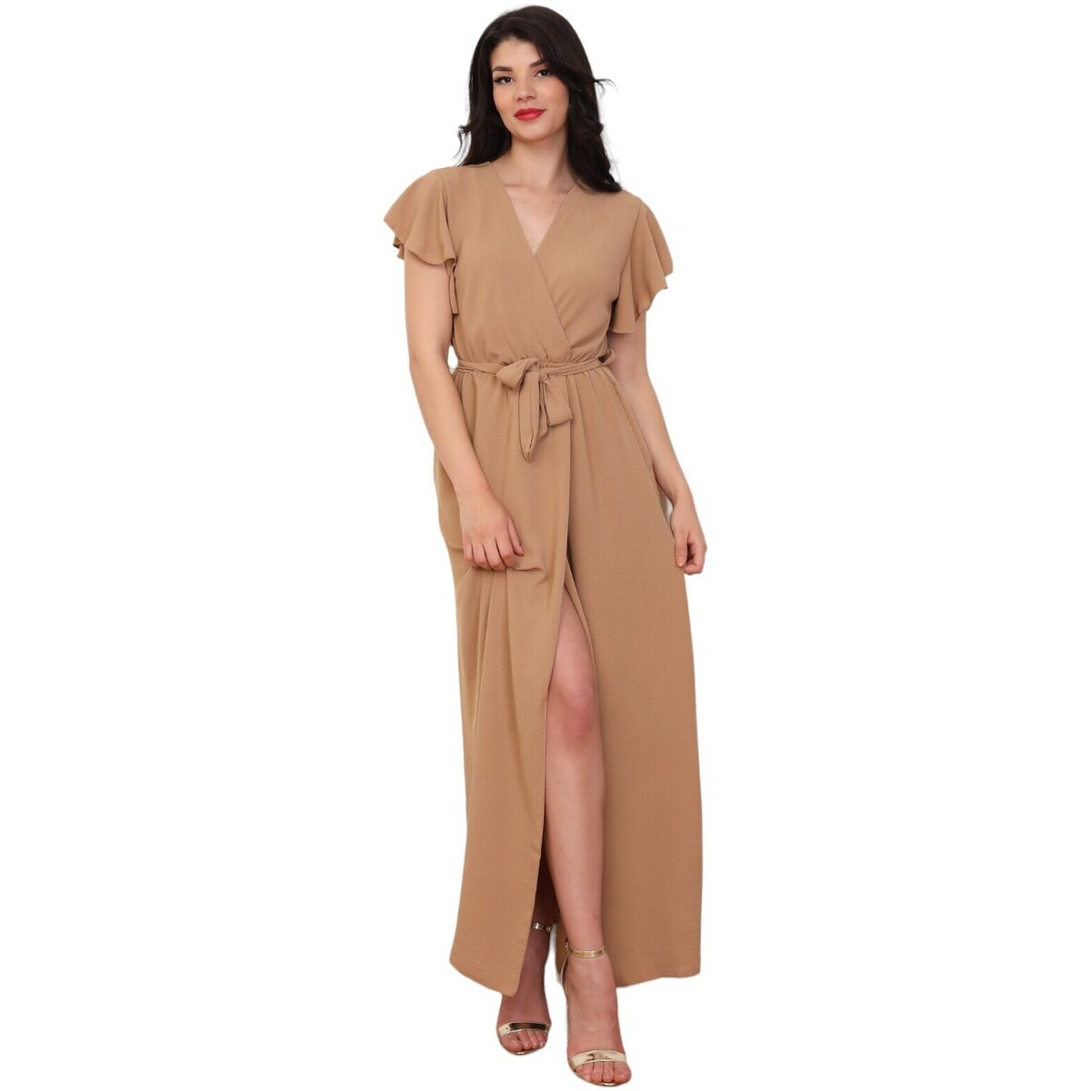 Oblačila Ženske Obleke La Modeuse 31080_P71477 Kostanjeva