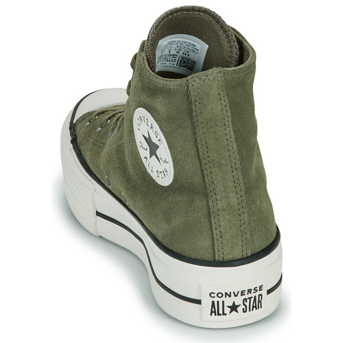 Converse CHUCK TAYLOR ALL STAR LIFT PLATFORM COLORFUL SUEDE Zelena