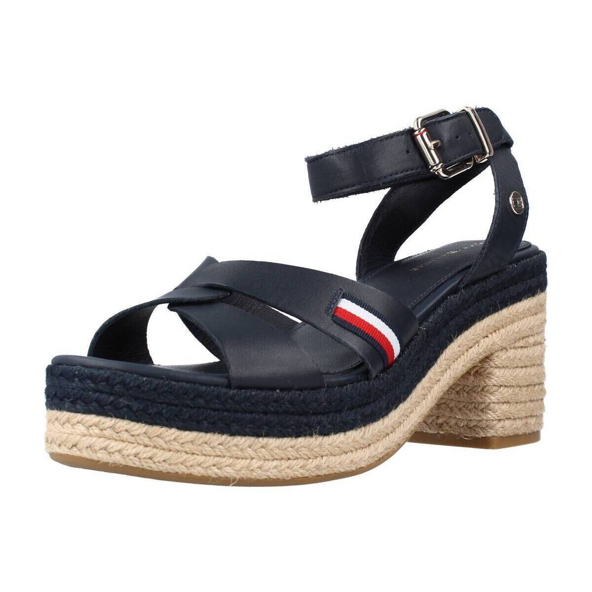 Čevlji  Ženske Sandali & Odprti čevlji Tommy Hilfiger INTERLACE MID HEEL SA Modra