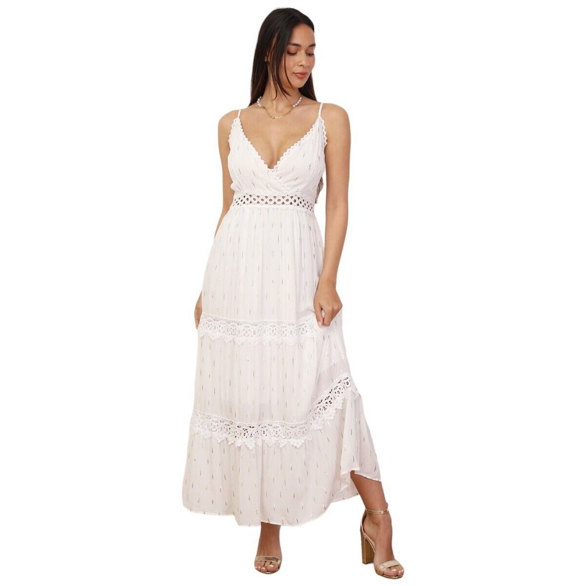 Oblačila Ženske Obleke La Modeuse 71553_P168250 Bela