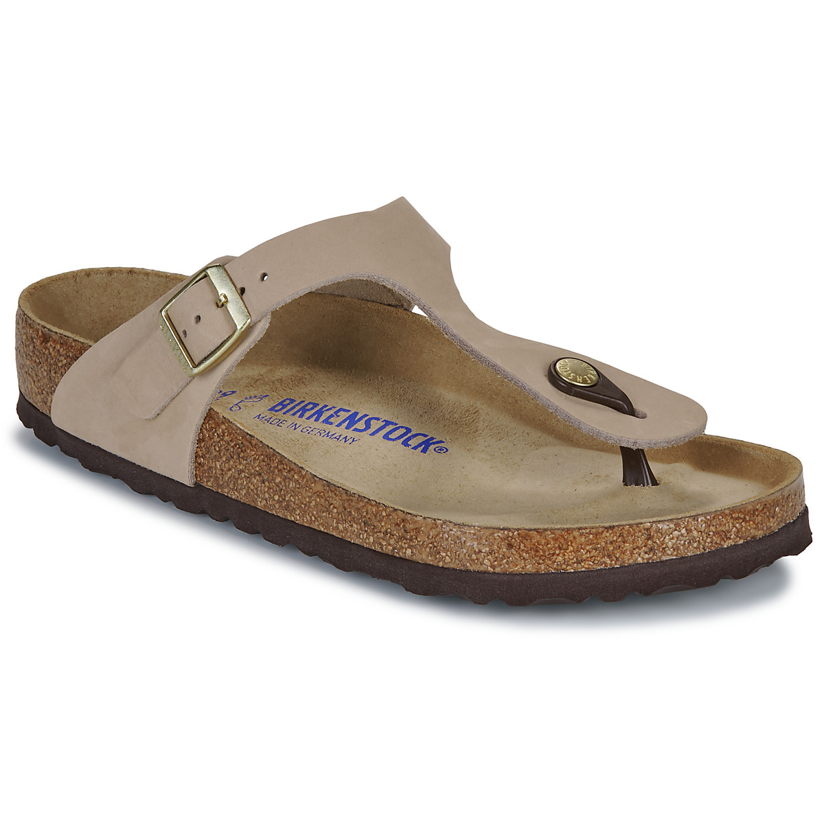 Čevlji  Ženske Japonke BIRKENSTOCK Gizeh SFB LENB Sandcastle Nubuck / Regular