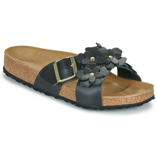 Čevlji  Ženske Natikači BIRKENSTOCK Siena Flowers LE Black Kožna / Regular
