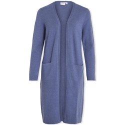 Oblačila Ženske Plašči Vila Noos Ril Long Cardigan - Bijou Blue Modra