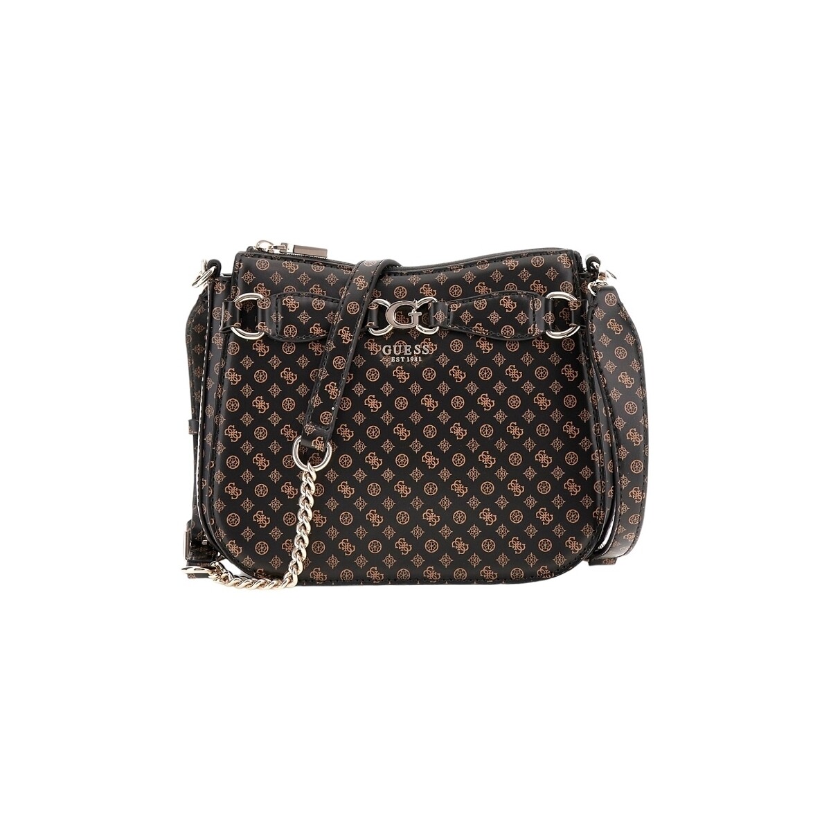 Torbice Ženske Torbe za čez ramo Guess ARLENA LOGO CROSSBODY HOBO  MOCHA LOGO HWPS93 36040 Kostanjeva