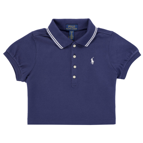Oblačila Deklice Polo majice kratki rokavi Polo Ralph Lauren CROP POLO-KNIT SHIRTS-POLO SHIRT Bela