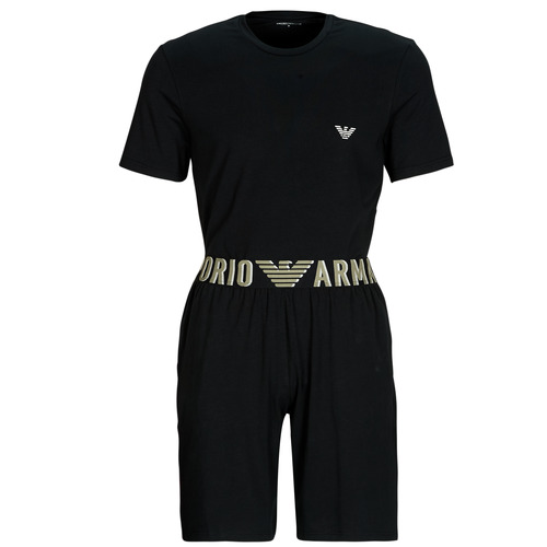 Oblačila Moški Pižame & Spalne srajce Emporio Armani SHORT PYJAMAS SET Črna