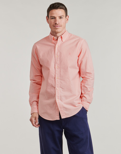 Polo Ralph Lauren CHEMISE DROITE CUSTOM EN OXFORD LEGER TEINTURE MINERALE Rožnata