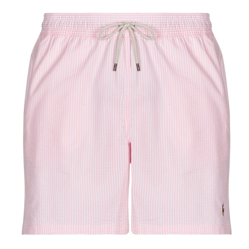 Oblačila Moški Kopalke / Kopalne hlače Polo Ralph Lauren MAILLOT DE BAIN A RAYURES EN SEERSUCKER Rožnato bela / Roza