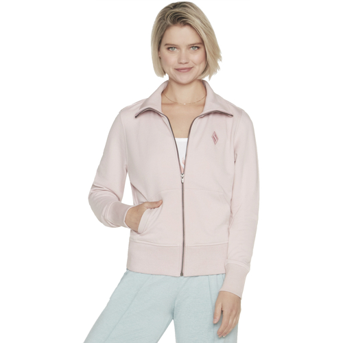 Oblačila Ženske Športne jope in jakne Skechers The Hoodless Hoodie Diamond Jacket Rožnata