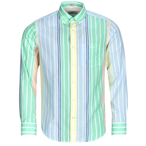 Oblačila Moški Srajce z dolgimi rokavi Gant REG VOILE MULTI STRIPE SHIRT Večbarvna