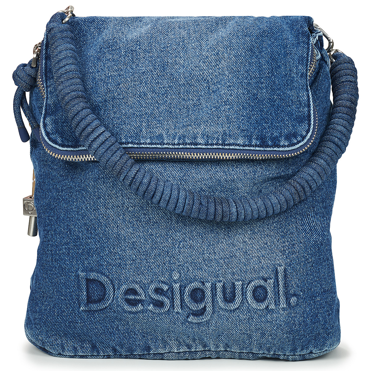 Torbice Ženske Nahrbtniki Desigual HALF LOGO DENIM HAMPTON MINI Modra