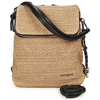 Torbice Ženske Nahrbtniki Desigual HALF LOGO RAFFIA HAMPTON Bež