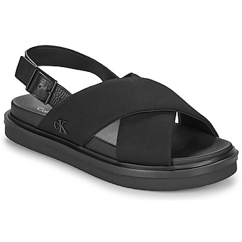 Čevlji  Moški Sandali & Odprti čevlji Calvin Klein Jeans FLAT MOLDED CRXS SLING SANDAL CV Črna
