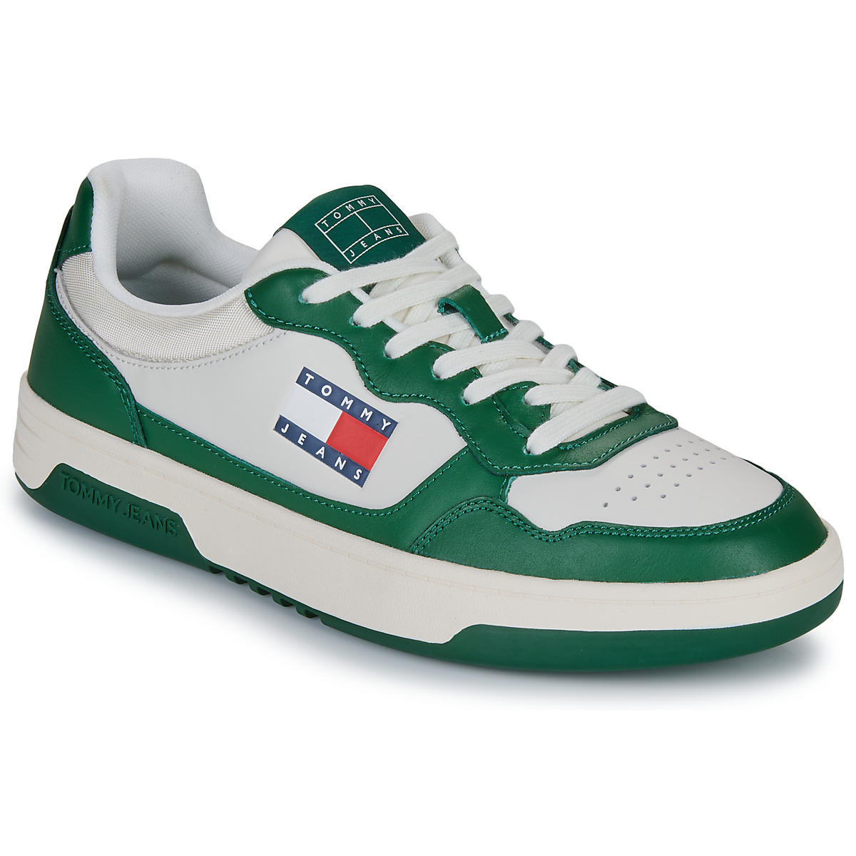 Čevlji  Moški Nizke superge Tommy Jeans (NEW) TJM CUPSOLE LEATHER ESS Bela / Zelena