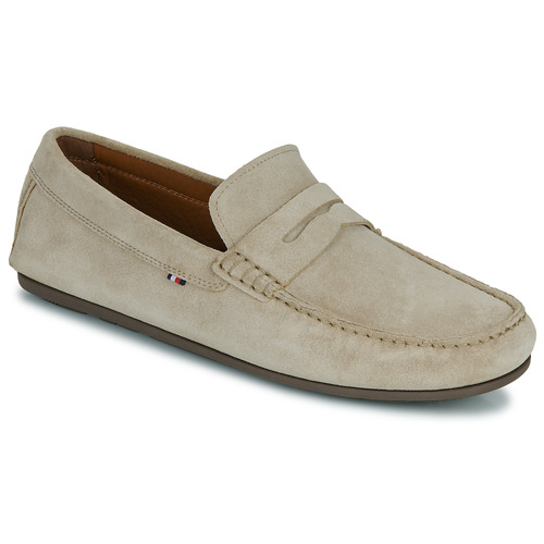 Čevlji  Moški Mokasini Tommy Hilfiger CASUAL HILFIGER SUEDE DRIVER Bež