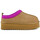 Čevlji  Ženske Gležnjarji Colors of California Eggy platform bold stitching Kostanjeva