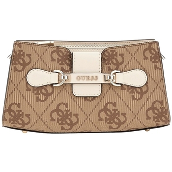 Torbice Ženske Ročne torbice Guess NOLANA CROSSBODY TOP ZIP Bež