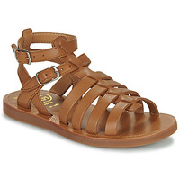 Čevlji  Deklice Sandali & Odprti čevlji Pom d'Api PLAGETTE GLADIATOR Rjava