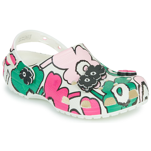 Čevlji  Ženske Cokli Crocs Marimekko Classic Clog Bela / Zelena / Rožnata