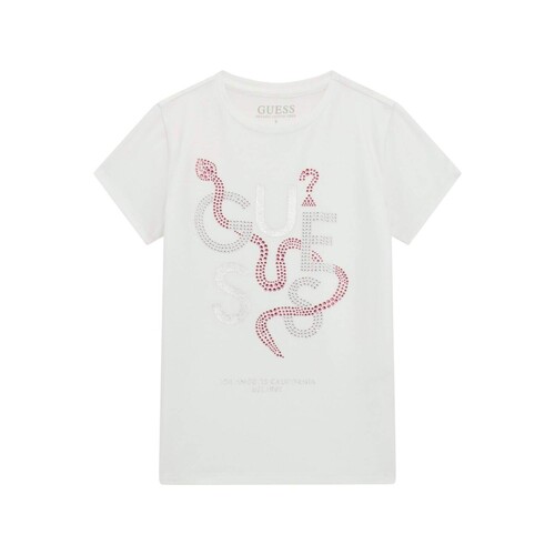 Oblačila Deklice Majice s kratkimi rokavi Guess SS T  SHIRT Bela