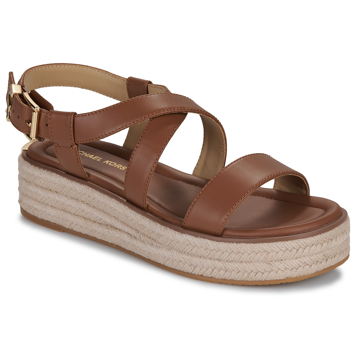 Čevlji  Ženske Sandali & Odprti čevlji MICHAEL Michael Kors LYNN ESPADRILLE SANDAL Konjak