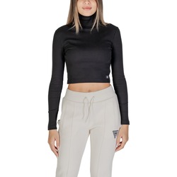 Oblačila Ženske Majice z dolgimi rokavi Calvin Klein Jeans WOVEN LABEL RIB ROLL J20J224196 Črna