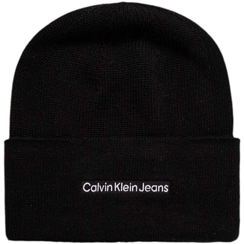 Tekstilni dodatki Moški Kape Calvin Klein Jeans INST EMBRO BEANIE K50K512452 Črna