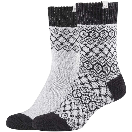 Spodnje perilo Ženske Športne nogavice Skechers Casual Cozy Jacquard 2PPK Socks Siva