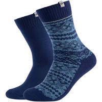 Spodnje perilo Moški Športne nogavice Skechers 2PPK Men Casual Fashion Jacquard Socks Modra
