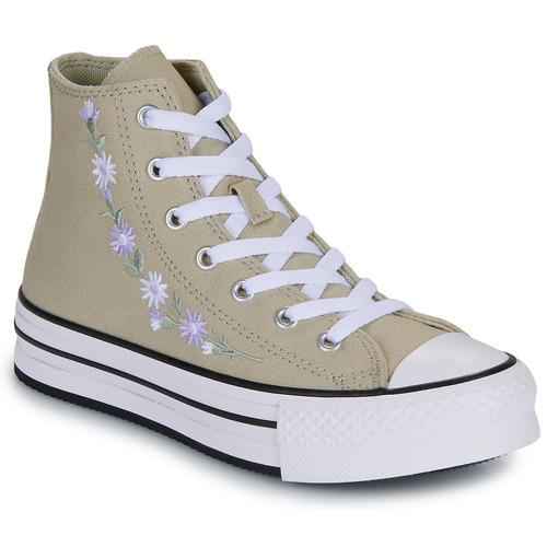Čevlji  Deklice Visoke superge Converse CHUCK TAYLOR ALL STAR EVA LIFT PLATFORM FLORALS Bež