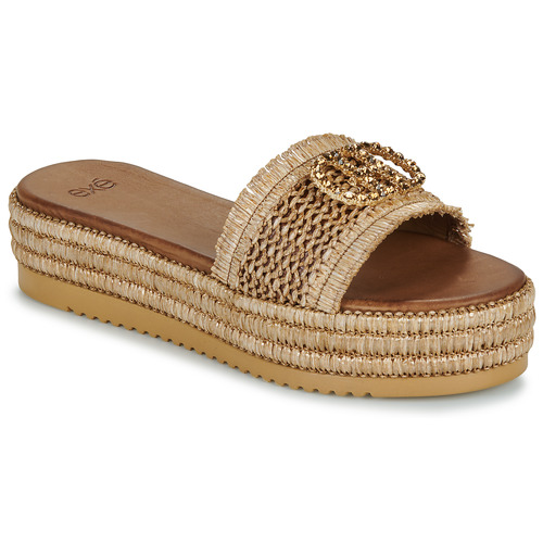 Čevlji  Ženske Natikači Exé Shoes 549-HYDRA-RAFFIA-TAN Kostanjeva