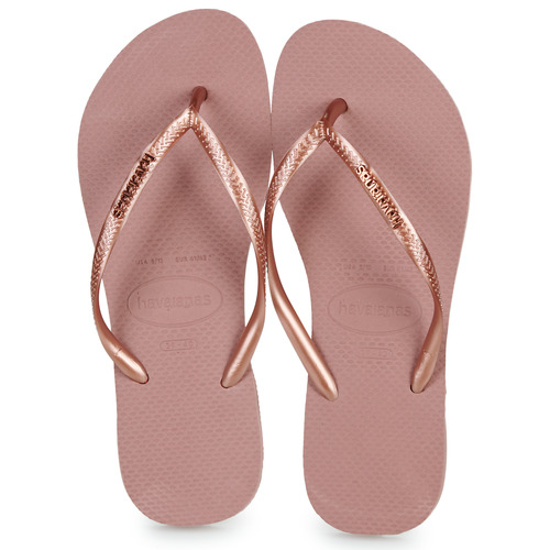 Havaianas SLIM LOGO METALLIC Rožnata