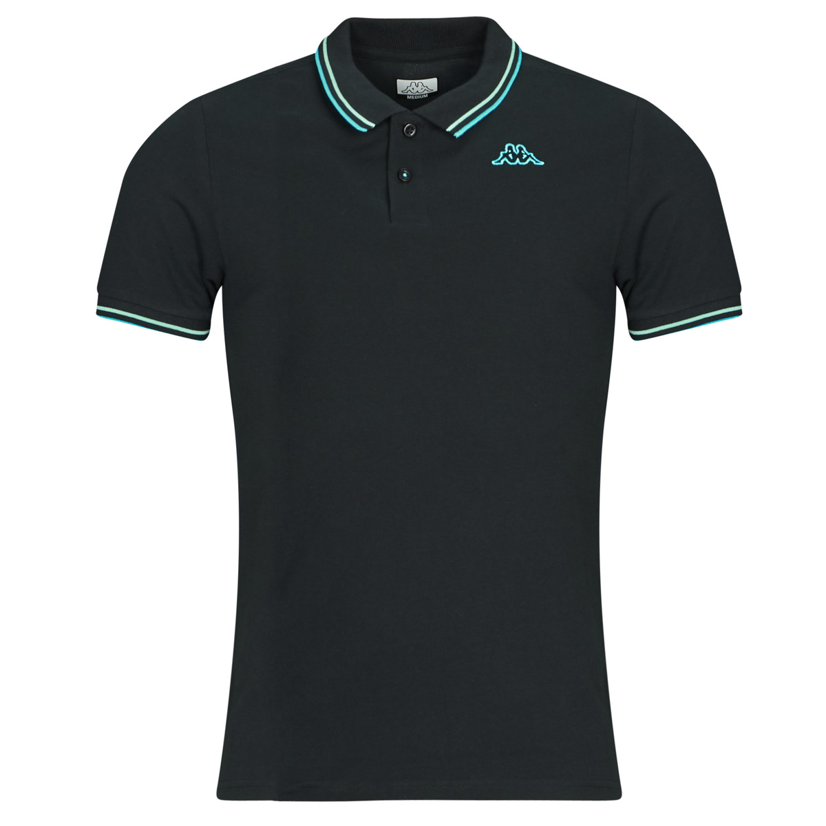 Oblačila Moški Polo majice kratki rokavi Kappa EZIO2 Črna / Turkizna