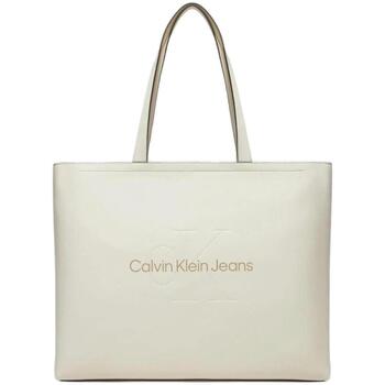 Torbice Ženske Torbe Calvin Klein Jeans SCULPTED SLIM TOTE34 MONO K60K612222 Bela