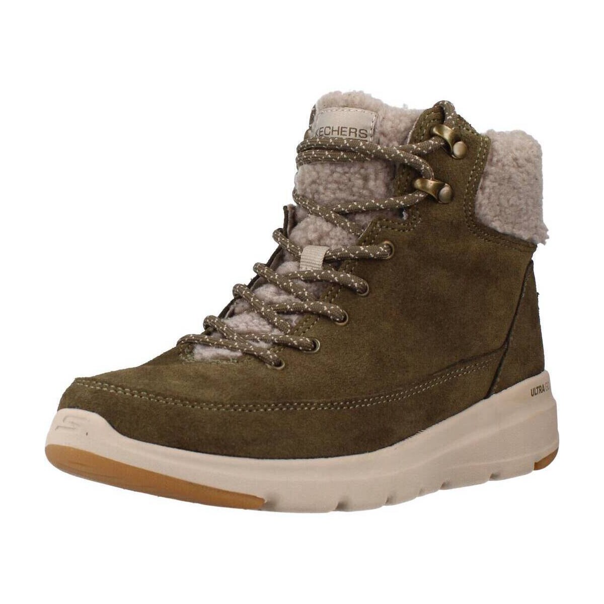 Čevlji  Ženske Škornji Skechers GLACIAL ULTRA - WOODLANDS Zelena