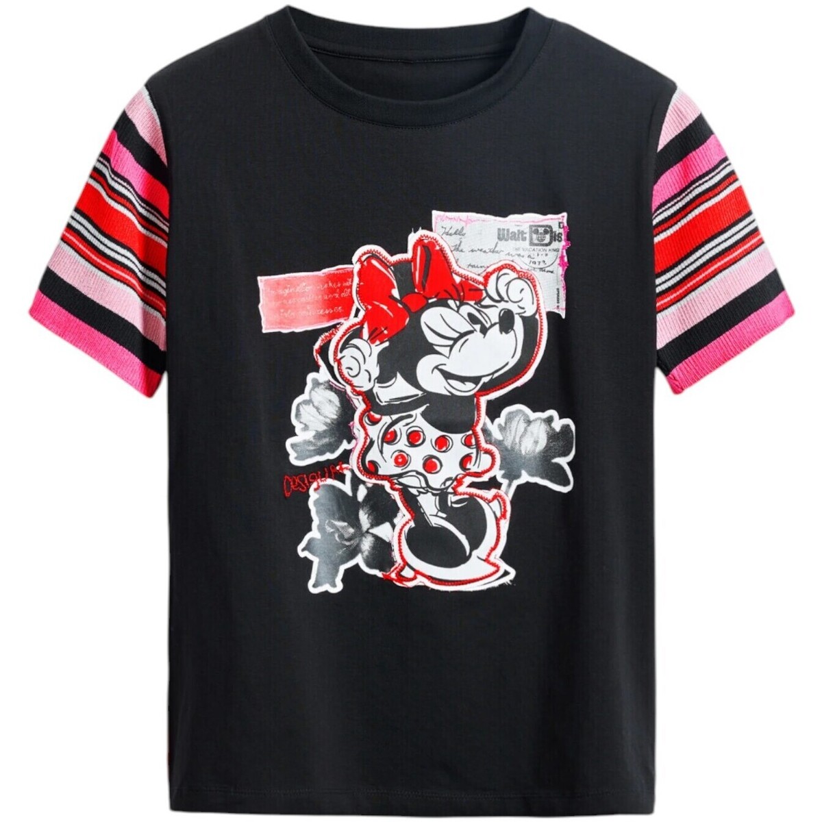 Oblačila Ženske Majice s kratkimi rokavi Desigual TS_MINNIE 25SWTK39 Črna