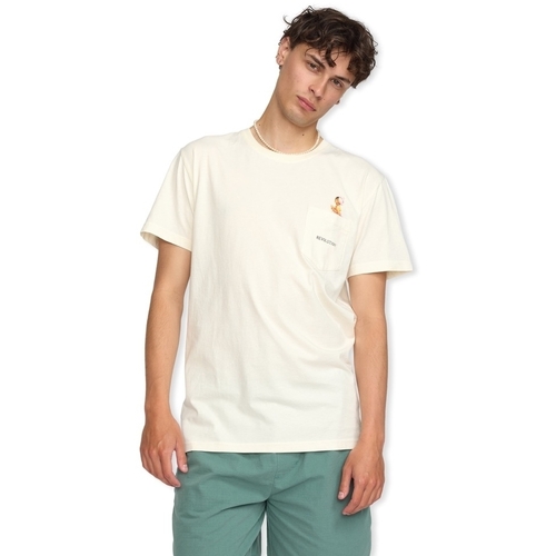 Oblačila Moški Majice & Polo majice Rvlt Revolution Application T-Shirt 1391 P11 - Offwhite Bež