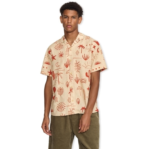 Rvlt Revolution Short Sleeved Cuban Shirt 3169 - Red Večbarvna