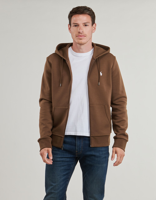 Polo Ralph Lauren SWEATSHIRT ZIPPE EN DOUBLE KNIT TECH Kostanjeva / Kostanjeva / Rjava