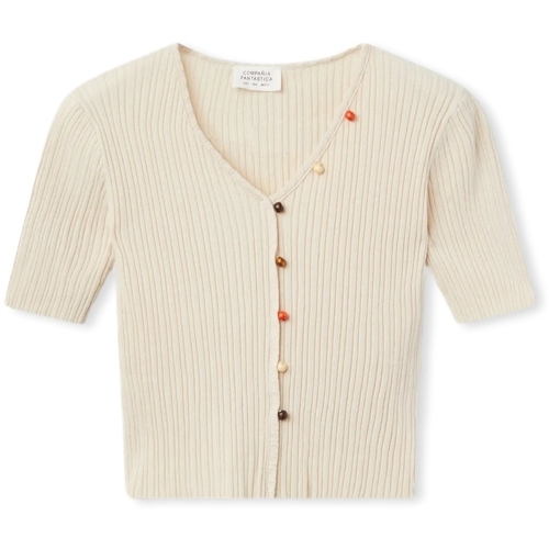 Oblačila Ženske Topi & Bluze Compania Fantastica COMPAÑIA FANTÁSTICA Top 10217 - Beige Bež