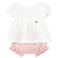 Oblačila Deklice Obleke Mayoral 1257 Conjunto blusa y cubrepañal Rosa Rožnata