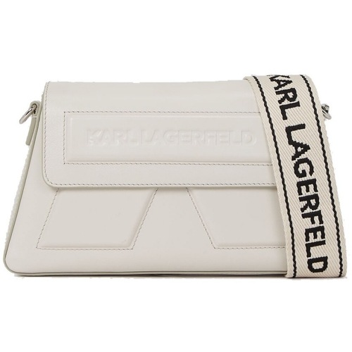 Torbice Ženske Torbe Karl Lagerfeld IKON K SOFT WEBBING CROSSB Bela