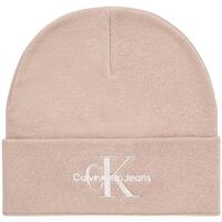 Tekstilni dodatki Ženske Kape Calvin Klein Jeans MONO LOGO EMBRO BEANIE K60K612668 Bež