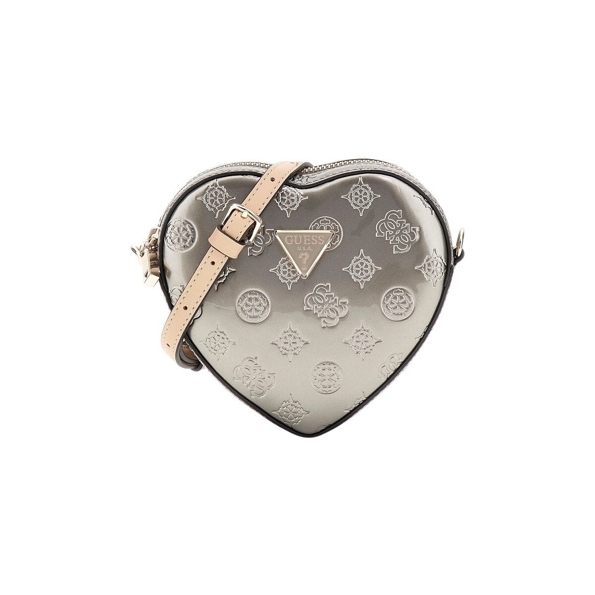 Torbice Ženske Torbe za čez ramo Guess ARNELA SHOULDER SATC PEWTER LOGO Argent Srebrna