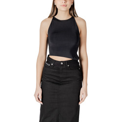 Oblačila Ženske Majice brez rokavov Calvin Klein Jeans ASYMMETRICAL SWEATER J20J224447 Črna