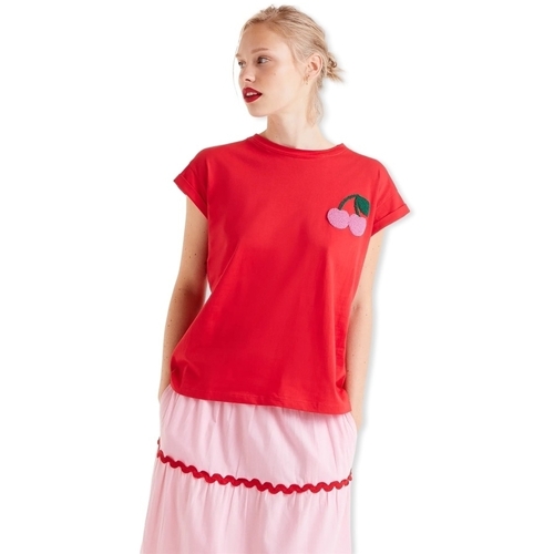 Oblačila Ženske Puloverji Compania Fantastica COMPAÑIA FANTÁSTICA T-Shirt 42007 - Red Rdeča