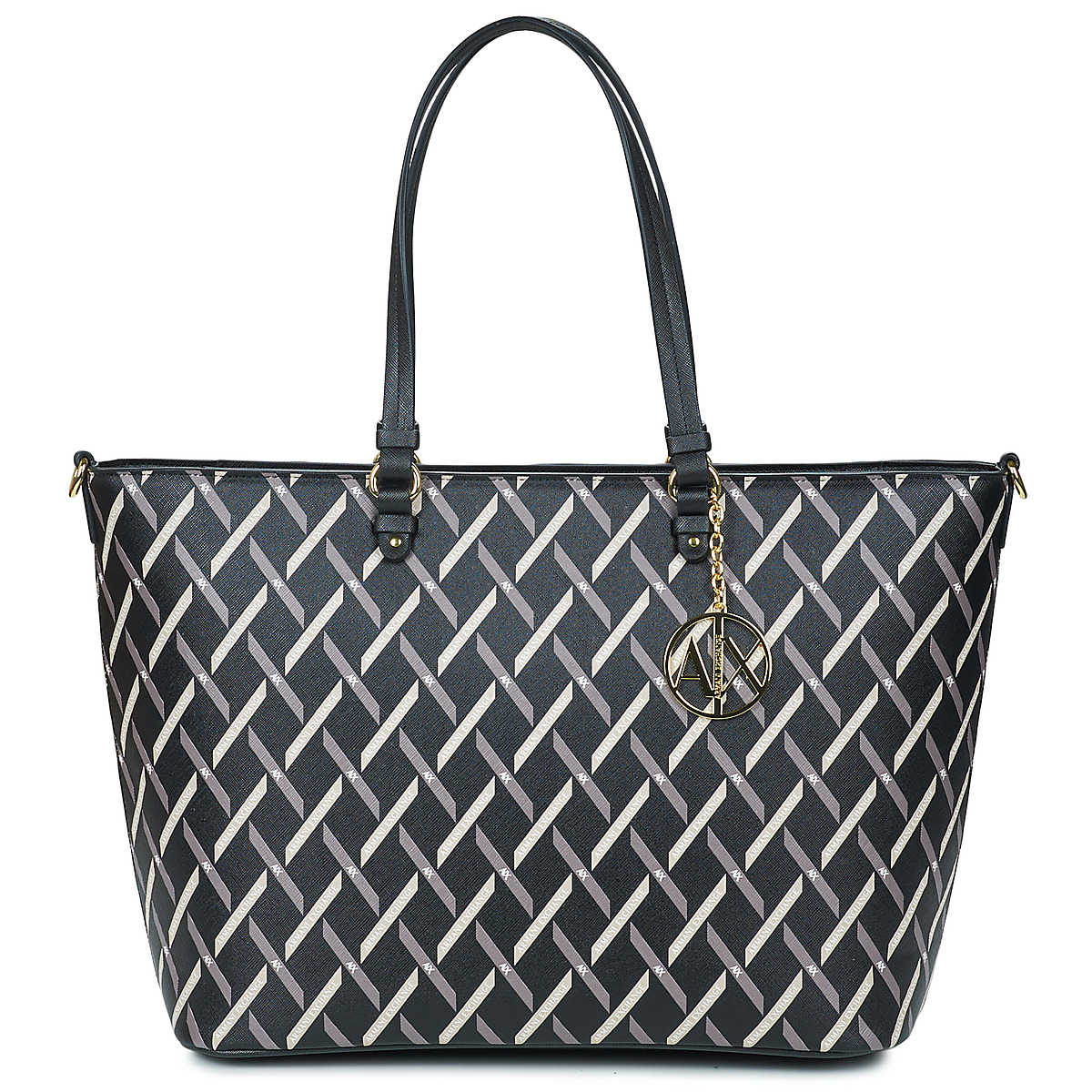 Torbice Ženske Nakupovalne torbe Armani Exchange GYNGER LOGO SHOPPING M Črna / Bež