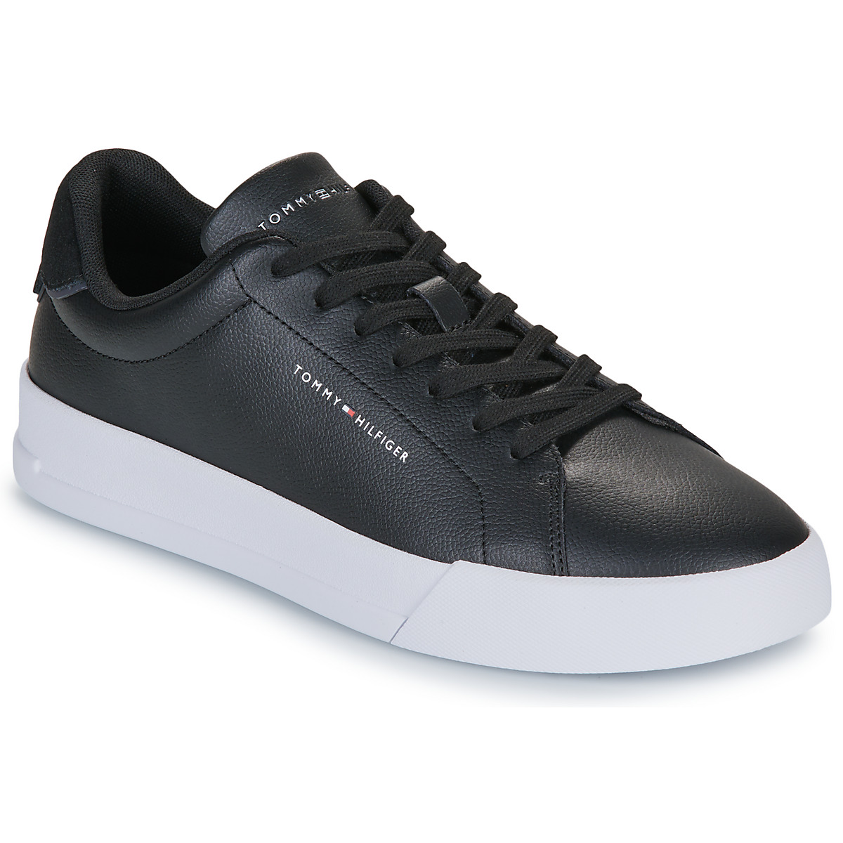 Čevlji  Moški Nizke superge Tommy Hilfiger TH COURT LTH DETAIL ESS Črna / Bela