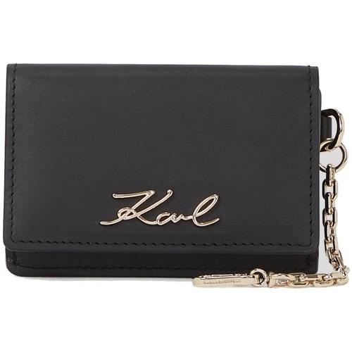 Torbice Ženske Denarnica Karl Lagerfeld K SIGNATURE CHAIN CARD HOL Črna